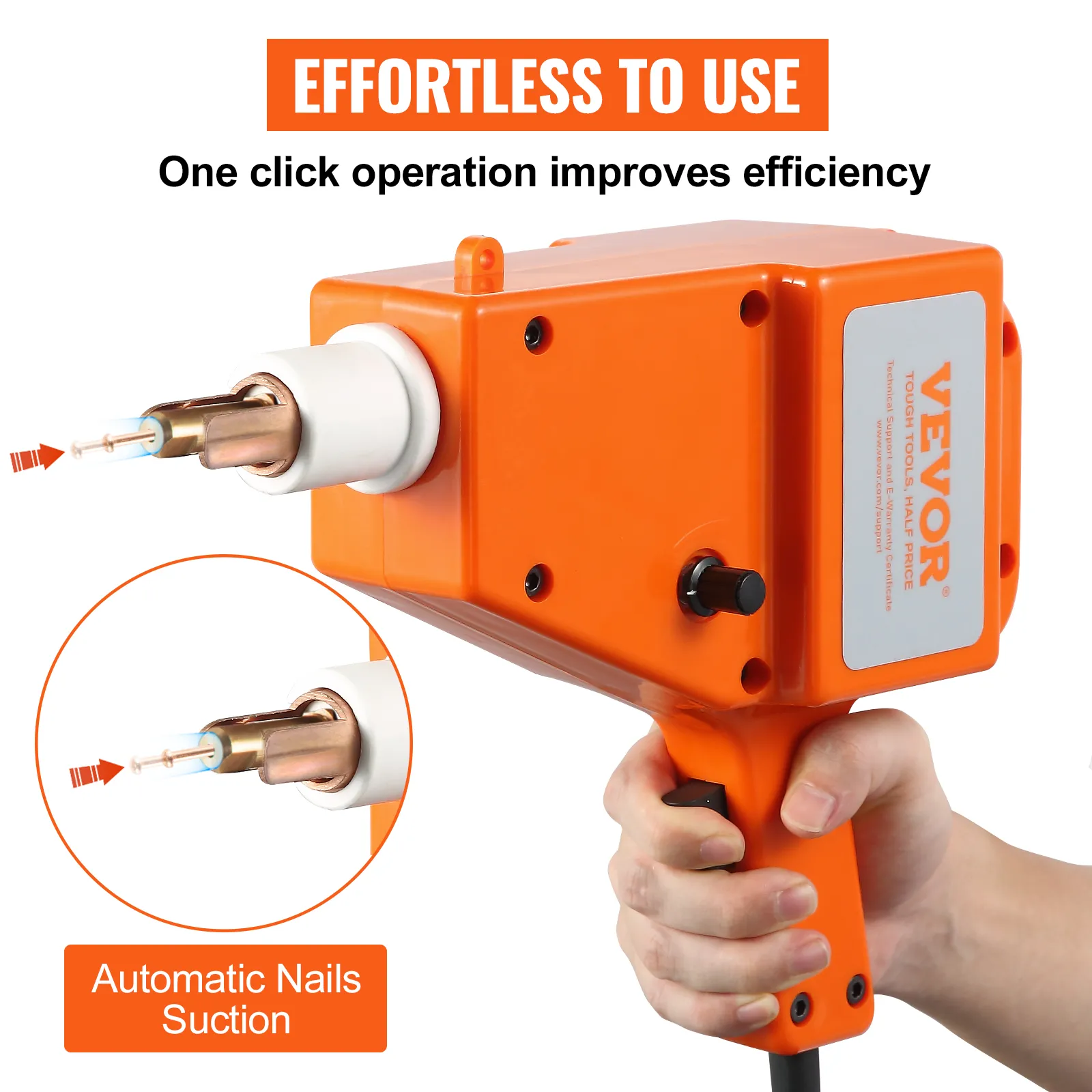 VEVOR dent repair kit, effortless to use with one click operation and automatic nails suction.