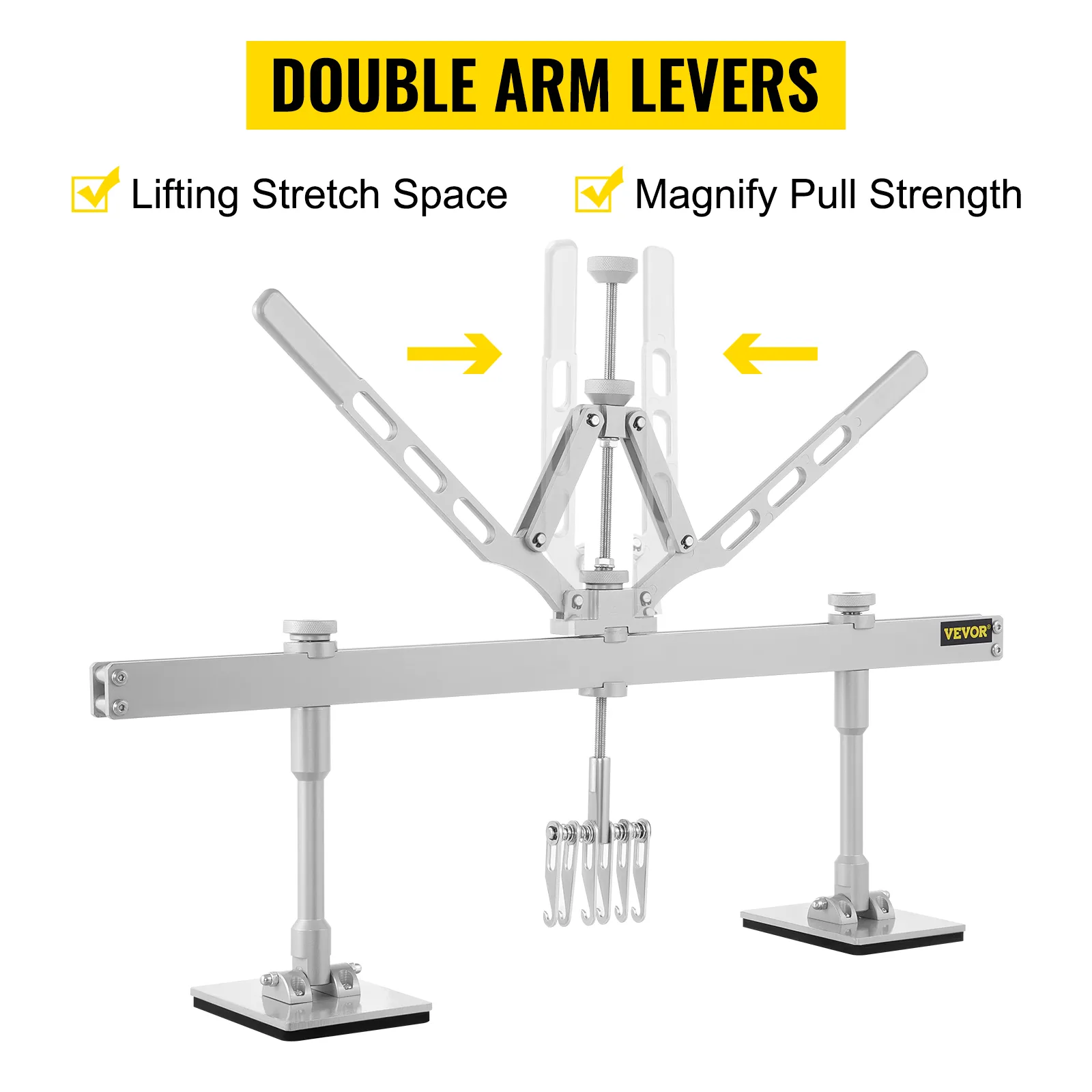 VEVOR dent pull lever bar kit with double arm levers, lifting stretch space, and magnify pull strength