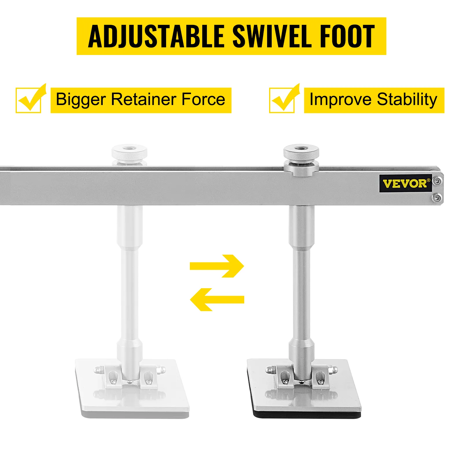 VEVOR dent pull lever bar kit with adjustable swivel foot, bigger retainer force, stability.