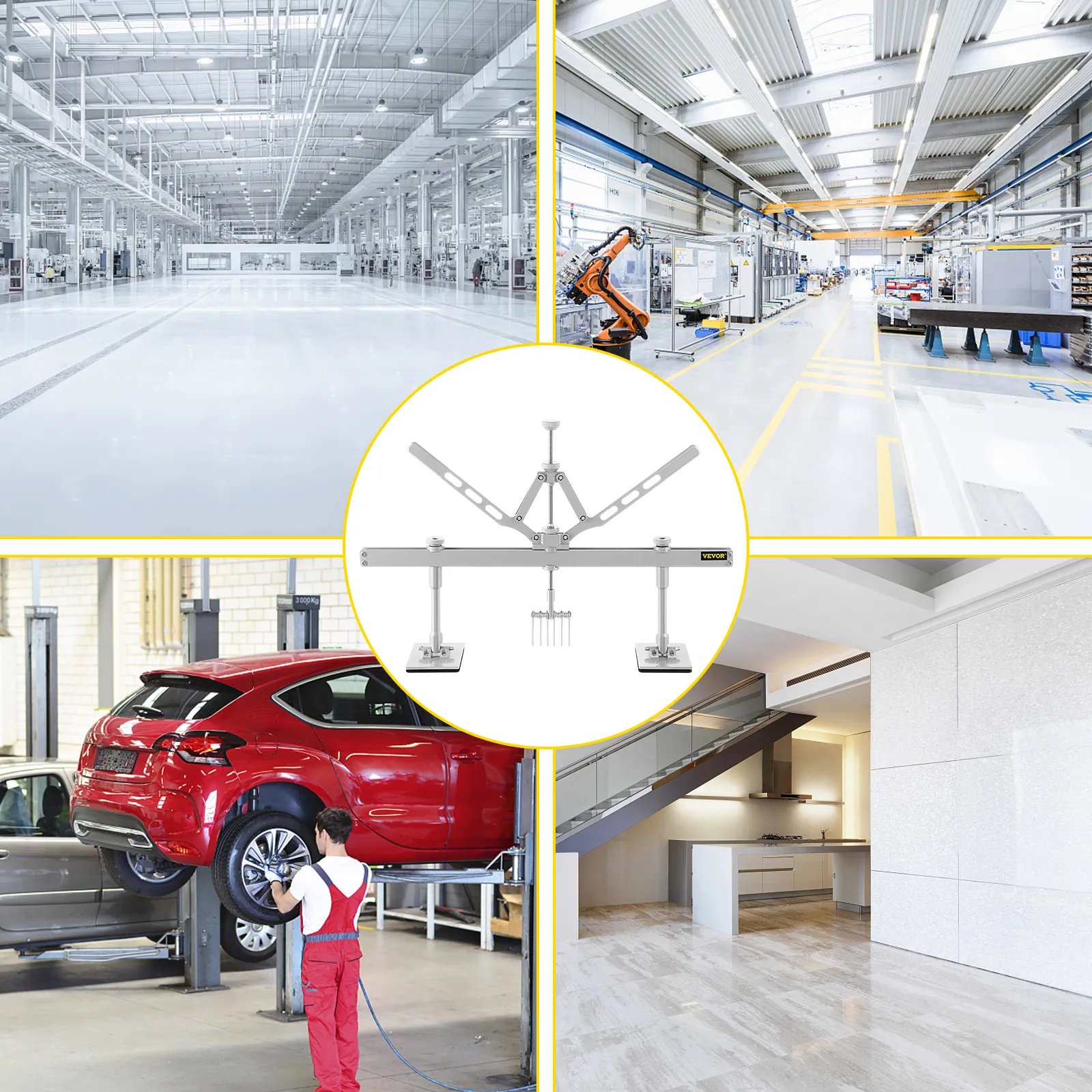 VEVOR dent pull lever bar kit in various professional and industrial environments.