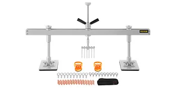 VEVOR dent pull lever bar kit with attachments and tools arranged neatly.