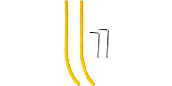 Tubo amarillo y dos llaves hexagonales para pelador de huevos de codorniz eléctrico VEVOR.