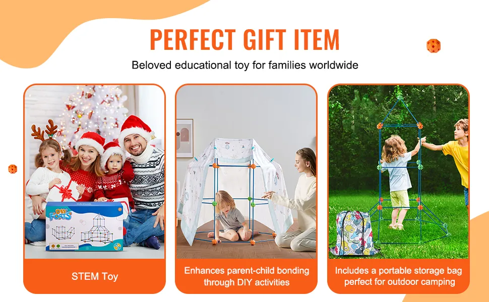 Artículo de regalo perfecto: kit de fortaleza de tienda de campaña VEVOR para aprendizaje de STEM, actividades de bricolaje y diversión para acampar al aire libre.