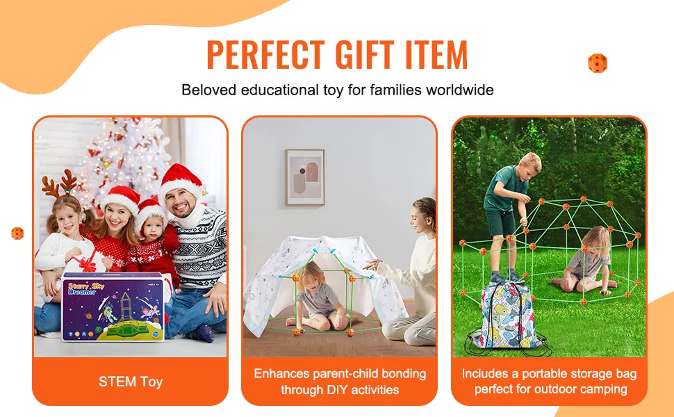 perfect gift item VEVOR tent fort kit for stem learning, parent-child bonding, and outdoor camping.