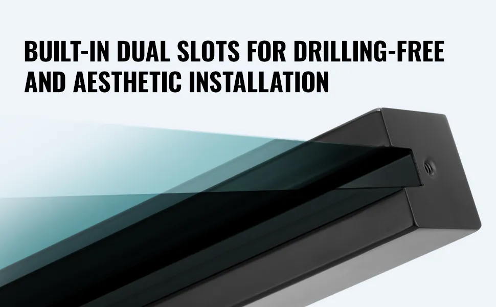 VEVOR glass clamp with dual slots for easy, no-drill installation and improved aesthetics.
