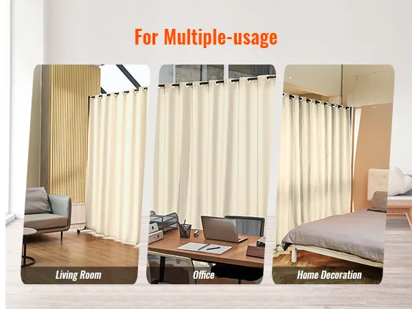 VEVOR room divider for living room, office, and home decor in beige color against white background.
