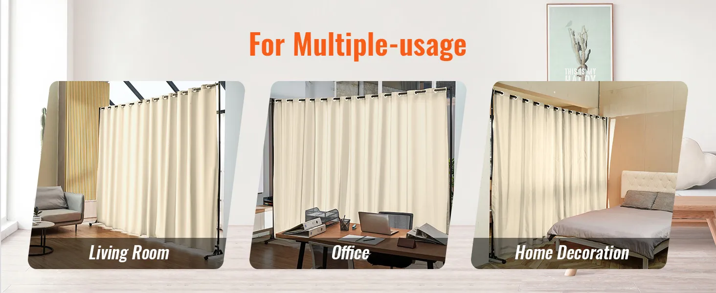 VEVOR room divider for living room, office, and home decor in beige color against white background.
