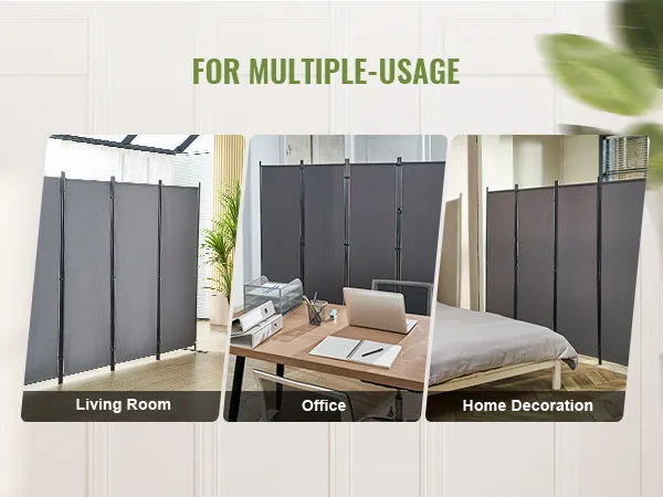 Biombo VEVOR para salón, oficina y dormitorio, que muestra sus múltiples usos.