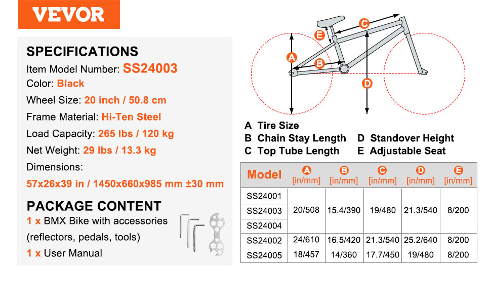 VEVOR 20in BMX Bike – 360° rotor, 20
