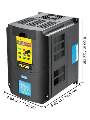 Variador de frecuencia VEVOR con dimensiones 8,66" x 5,82" x 4,64".