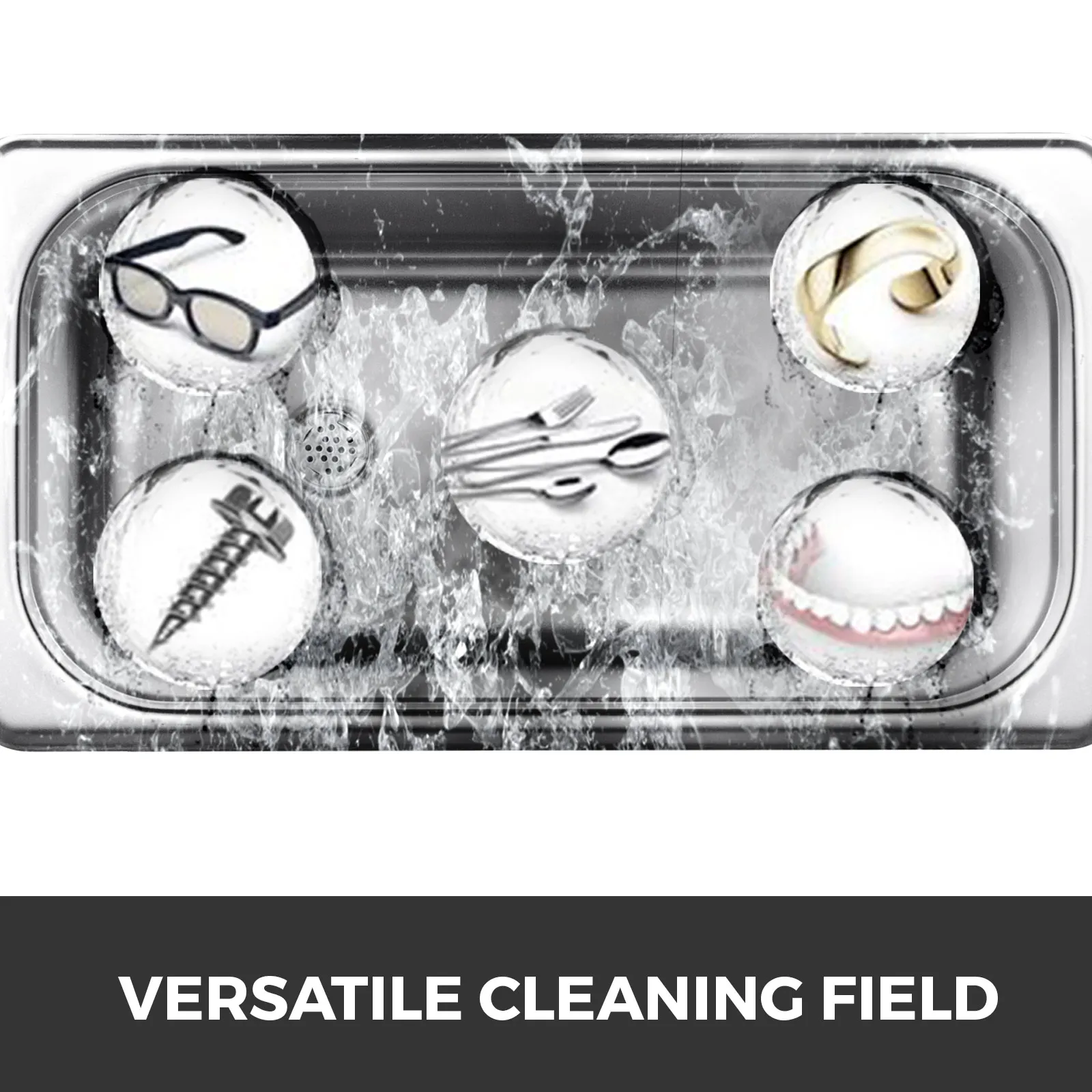 Il pulitore a ultrasuoni VEVOR dimostra la versatilità della pulizia per vari oggetti.