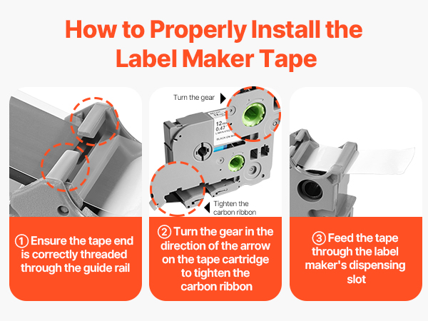 VEVOR 12mm Label Maker Tape – 6 Pack for Brother P-Touch