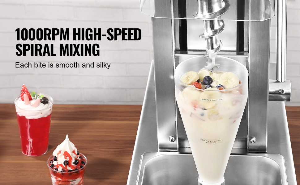 VEVOR Ice Cream Blender, 750W High-Speed Ice Cream Maker Mixer