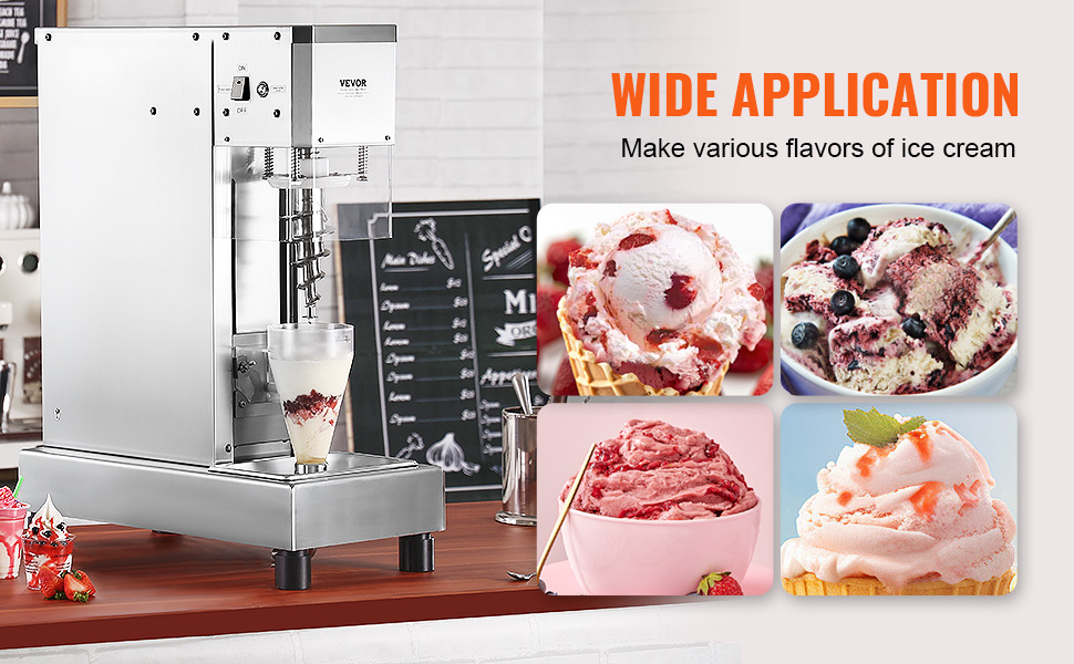 VEVOR Ice Cream Blender, 750W High-Speed Ice Cream Maker Mixer
