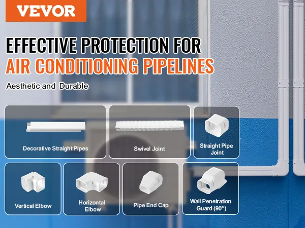 Zestaw mini-złączek VEVOR do klimatyzacji, z różnymi rodzajami złączy rurowych.