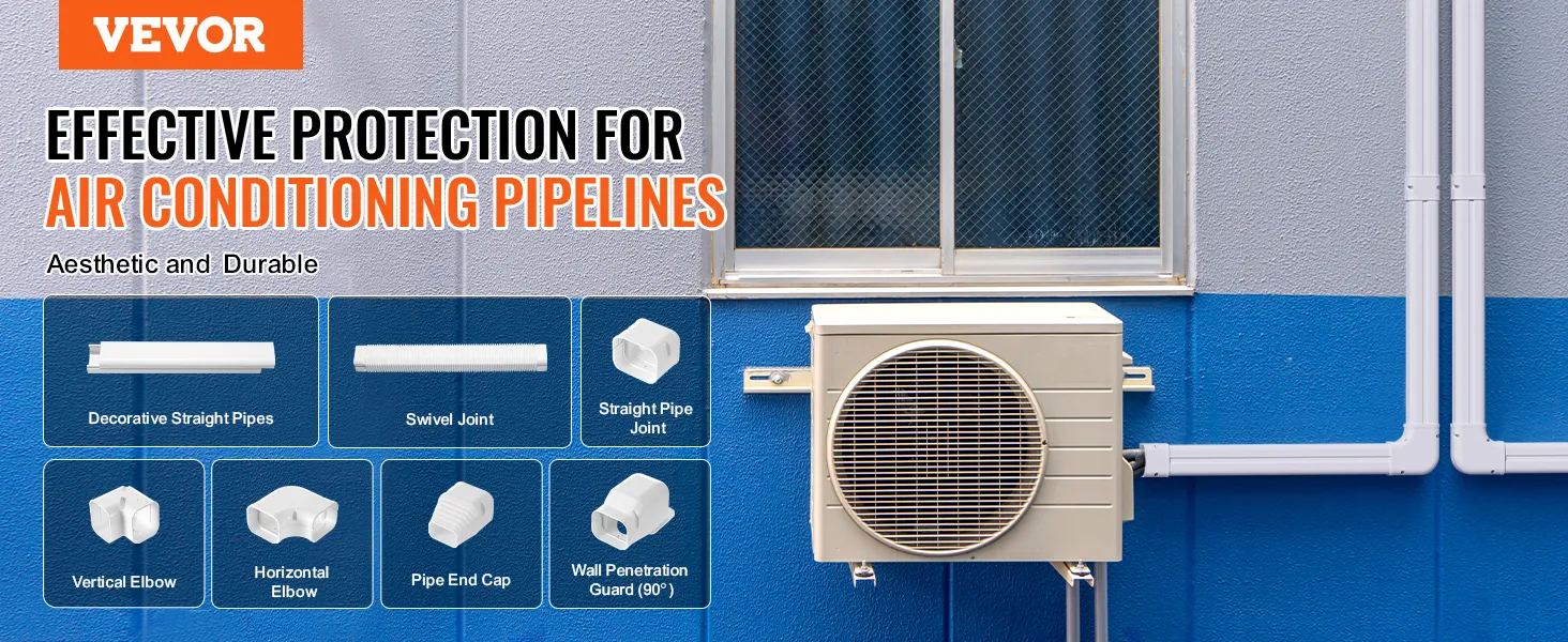 Zestaw mini-złączek VEVOR do klimatyzacji, z różnymi rodzajami złączy rurowych.