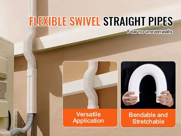 flexible swivel straight pipes for VEVOR mini split line set cover showcasing versatile application.