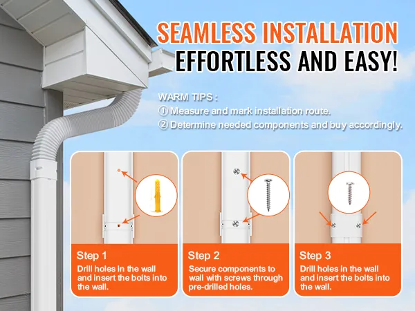 seamless installation guide for VEVOR mini split line set cover with steps and components.