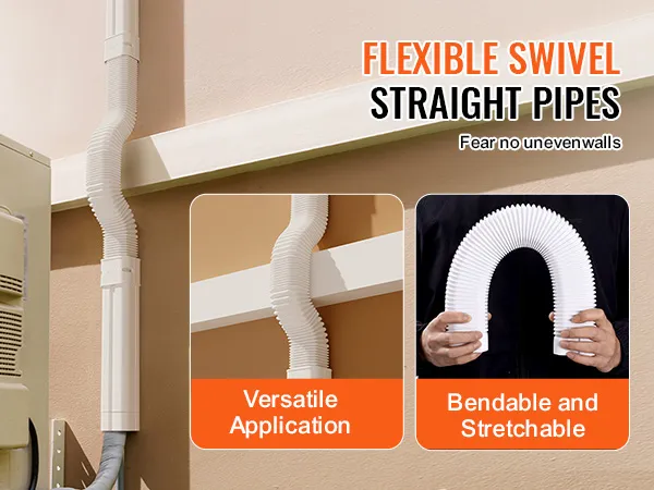 VEVOR mini split line set cover, bendable and stretchable, ideal for versatile applications on uneven walls.