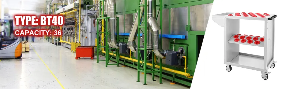 Carro de herramientas VEVOR en un almacén industrial, tipo: bt40, capacidad: 36