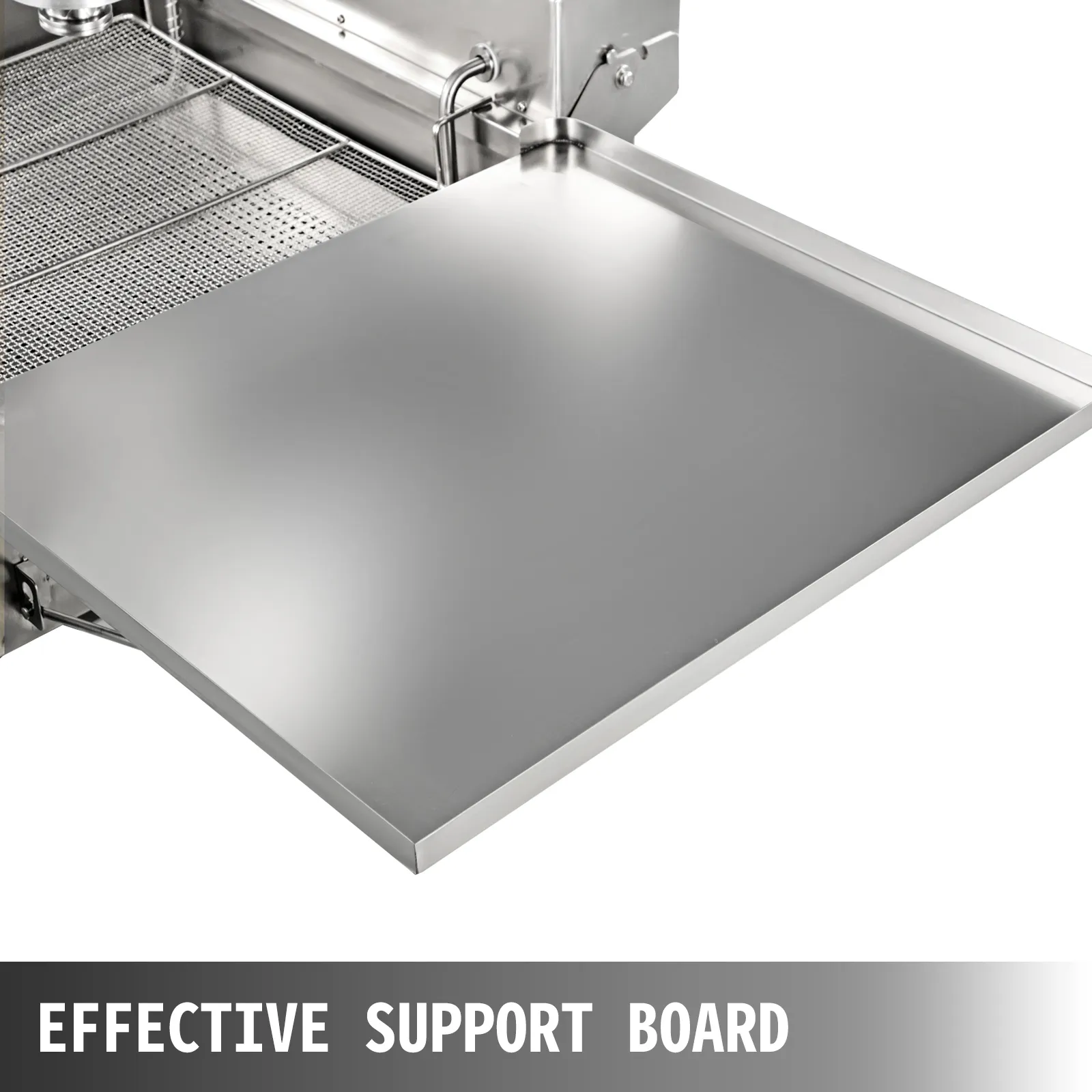 Tablero de soporte de acero inoxidable para freidora de donas VEVOR con rejilla de malla.