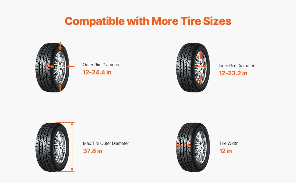 VEVOR Durable Tire Changer Machine 1.5HP Tire Changer with Air Pressure Gauge