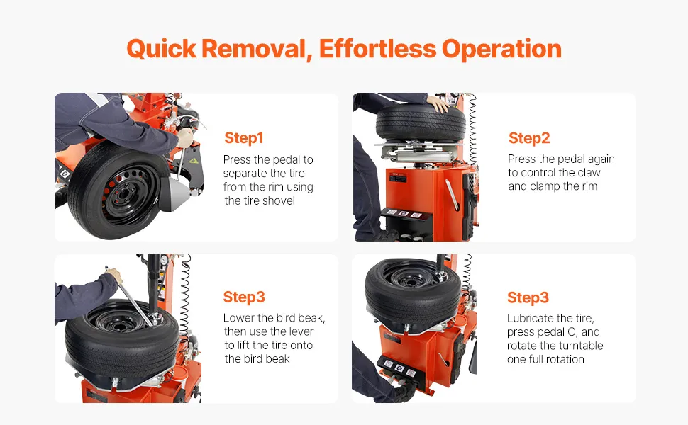 VEVOR Durable Tire Changer Machine 1.5HP Tire Changer with Air Pressure Gauge