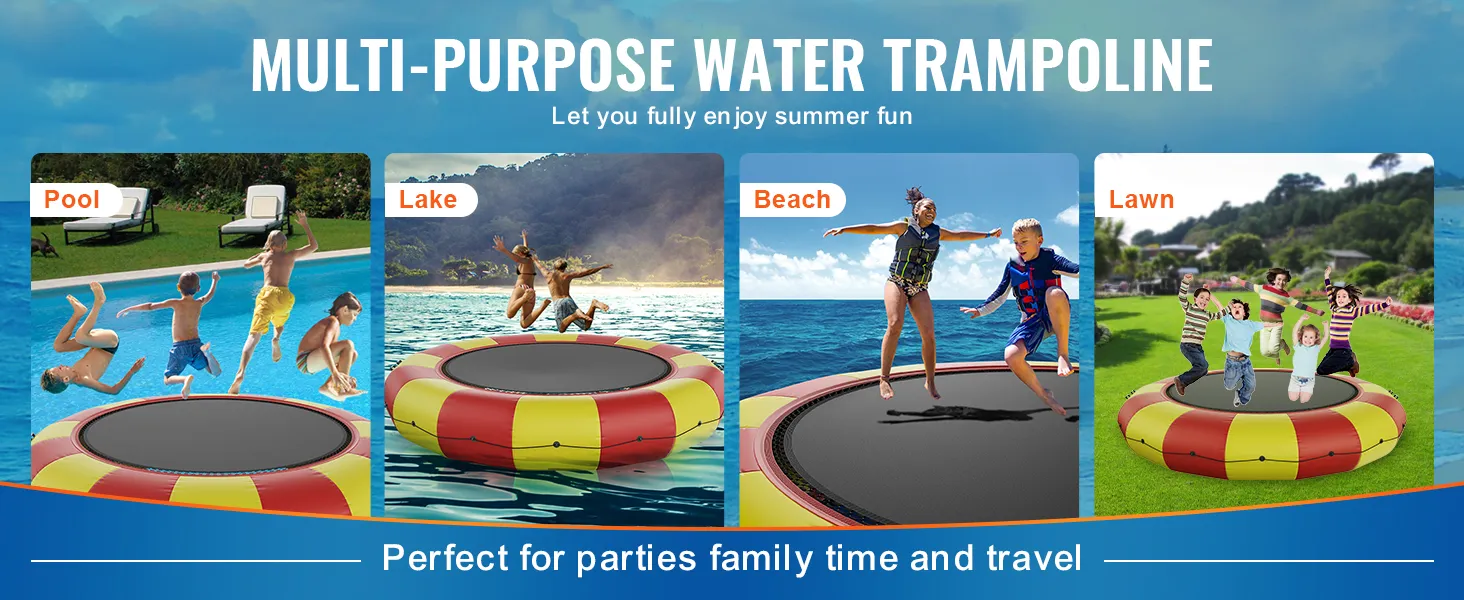 Aufblasbarer Wasserhüpfer von VEVOR für Spaß im Pool, See, Strand und auf der Wiese. Perfekt für Partys, Zeit mit der Familie und Reisen.