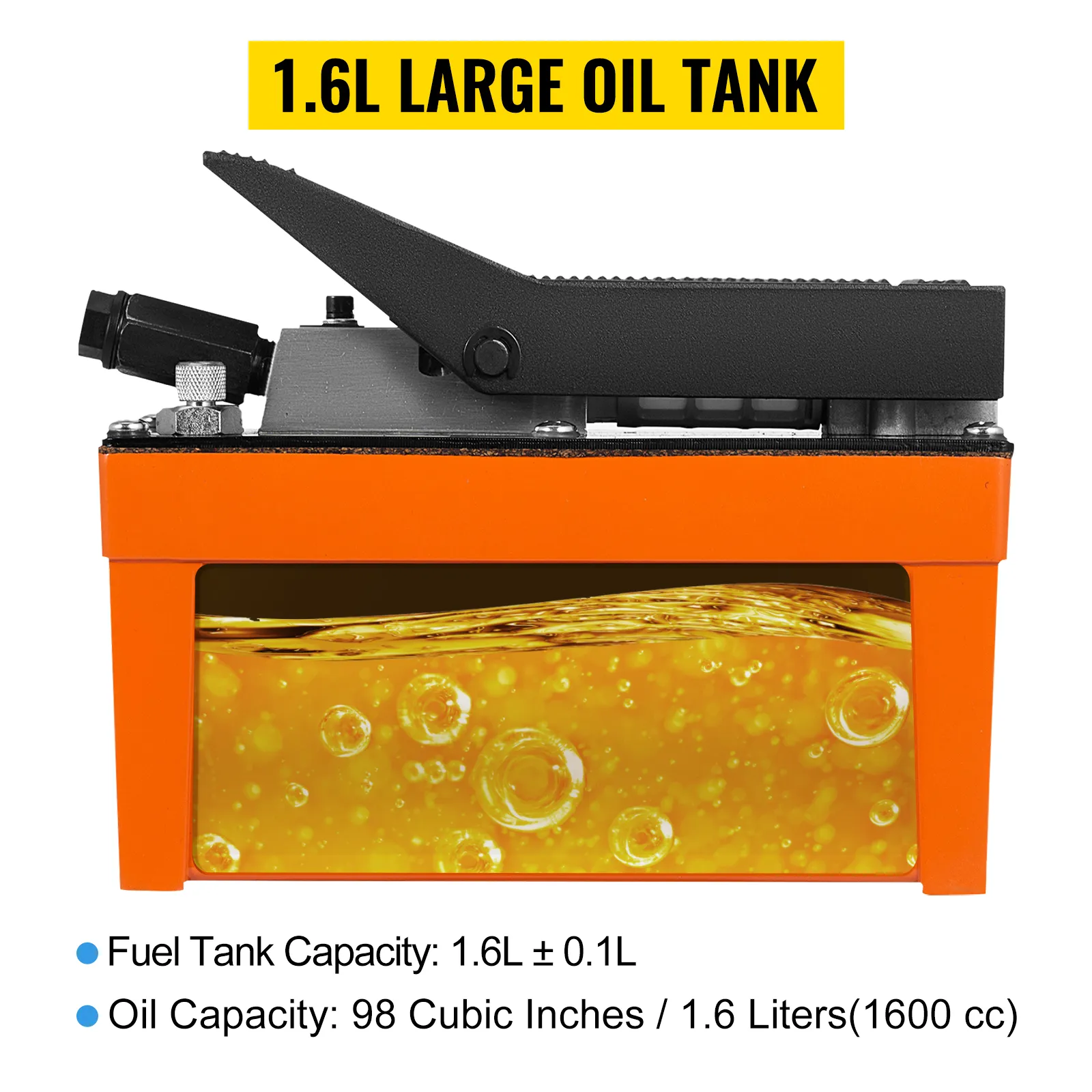 Bomba hidráulica neumática VEVOR con tanque de aceite de gran capacidad de 1,6 l y nivel de aceite visible