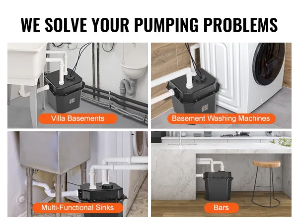 Bomba de fregadero utilitario VEVOR utilizada en sótanos de villas, lavadoras, fregaderos multifuncionales y bares.