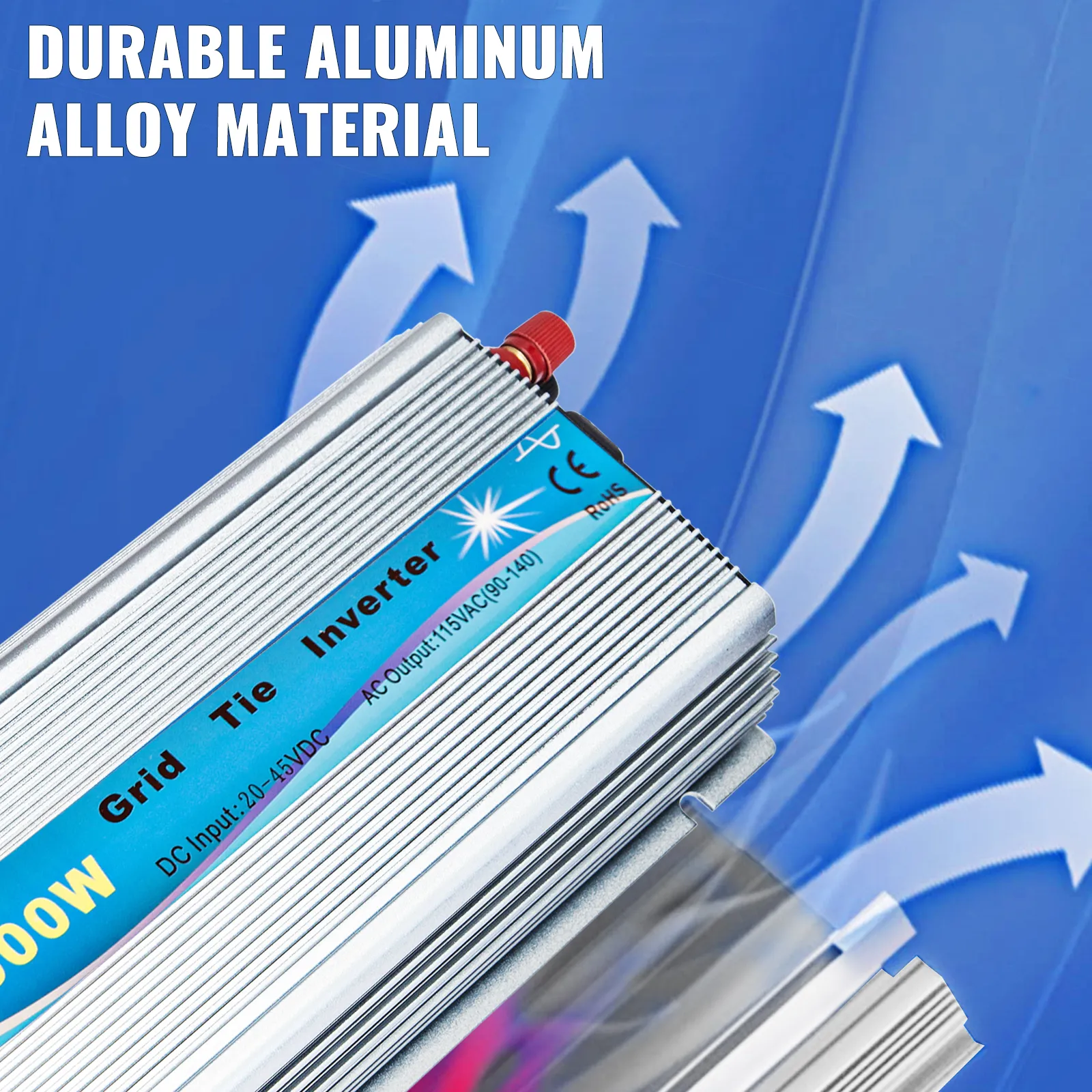 Inversor solar conectado a la red VEVOR con material de aleación de aluminio duradero, flechas azules