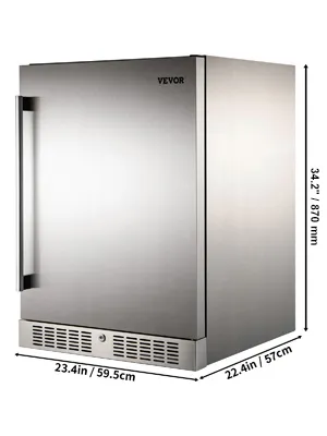 Frigorífico exterior VEVOR, acero inoxidable, dimensiones: 23,4"x22,4"x34,2".