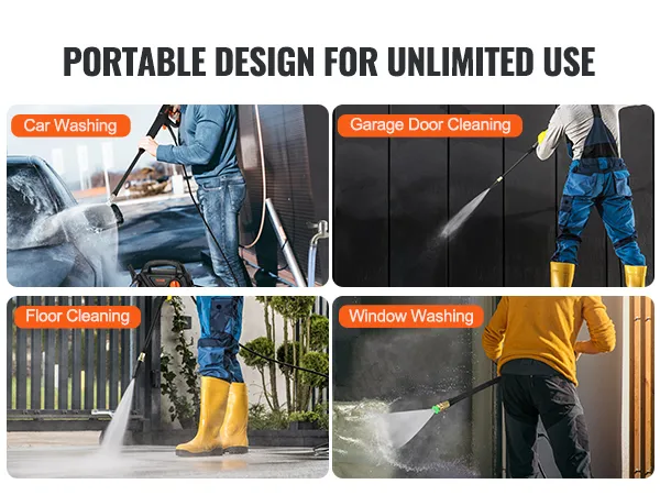 VEVOR Electric Pressure Washer, 2150-PSI 1.85-GPM, Foam Cannon High-Pressure with 5 Different Nozzle, 20ft Hose/35ft Cord Lightweight Washer, Portable Cleans Cars/Fences/Patios/Furniture/Floor/Window