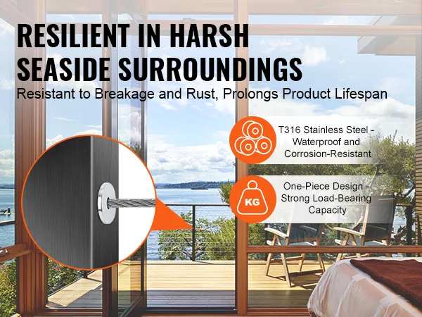 Osłony ochronne ze stali nierdzewnej VEVOR na pokładzie nadmorskim, zapewniające wysoką trwałość i odporność na korozję.