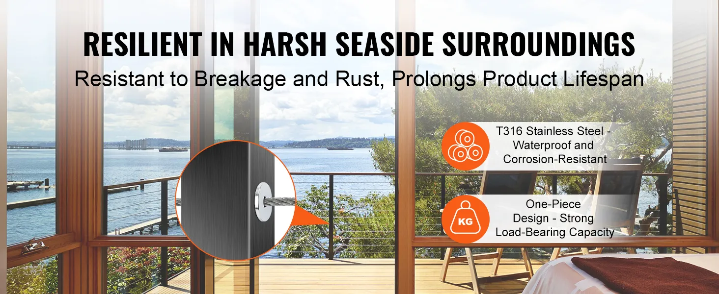 Osłony ochronne ze stali nierdzewnej VEVOR na pokładzie nadmorskim, zapewniające wysoką trwałość i odporność na korozję.