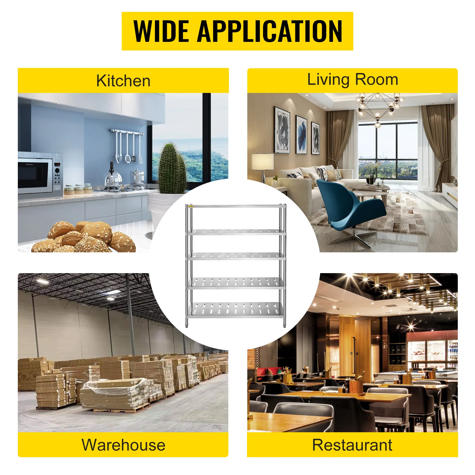 VEVOR Lagerregal für Küche, Wohnzimmer, Lager und Restaurant.