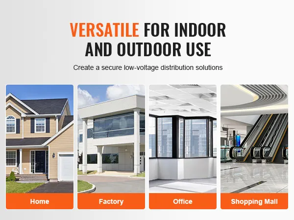 VEVOR steel electrical box for home, factory, office, and shopping mall - versatile for indoor and outdoor use.