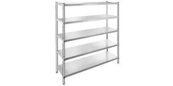 5-tier VEVOR stainless steel shelving unit with adjustable shelves.
