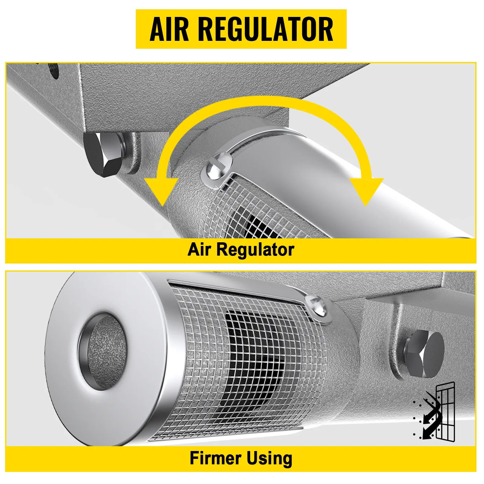 Quemadores de parrilla VEVOR con regulador de aire ajustable para un uso más firme.