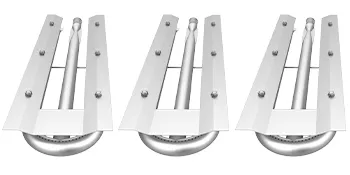 three stainless steel VEVOR grill burners neatly aligned in a row.