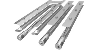 Quemadores de repuesto para barbacoa VEVOR, acero inoxidable, con soportes de montaje y tornillos.