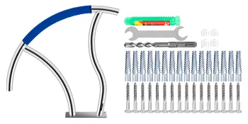VEVOR pool handrail set with installation tools and mounting hardware