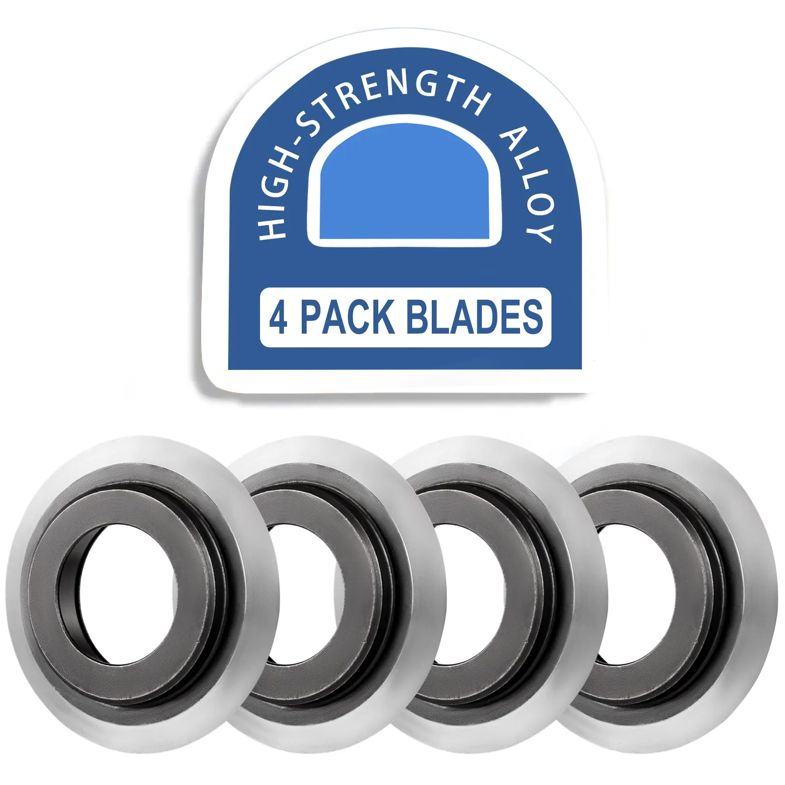 4-pack of high-strength alloy VEVOR wire stripper blades arranged in a row.
