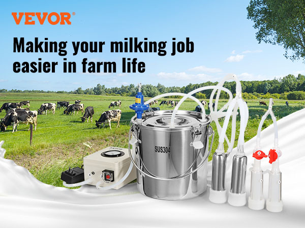 【nabe190様用】MILKING THE GOATMACHINE/ Goat VEVOR Goat Milking Machine, 12 L 304 Stainless Steel Bucket