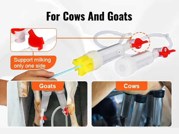 Ordeñadora de cabras VEVOR para vacas y cabras con soporte para ordeñar solo un lado.