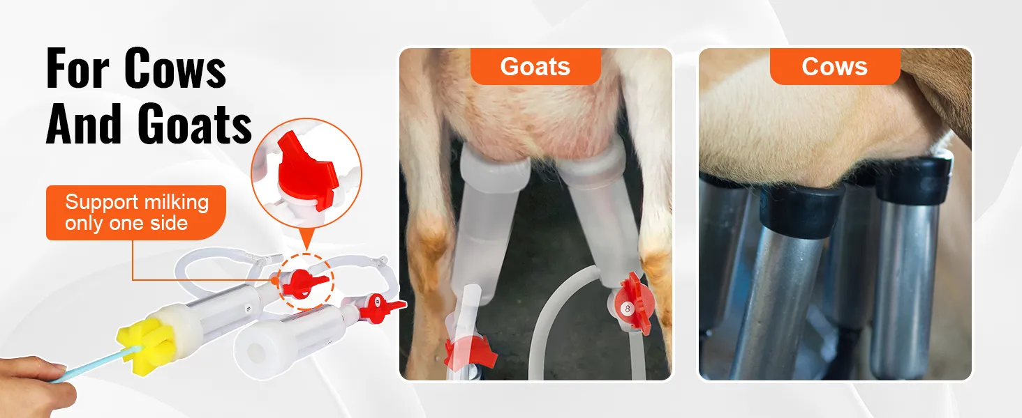 Ordeñadora de cabras VEVOR para vacas y cabras con soporte para ordeñar solo un lado.
