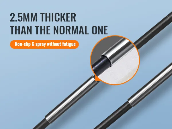 2.5mm thicker tube with text "stable without shaking" for VEVOR portable paint booth.