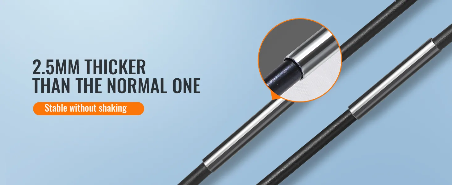 2.5mm thicker tube with text "stable without shaking" for VEVOR portable paint booth.