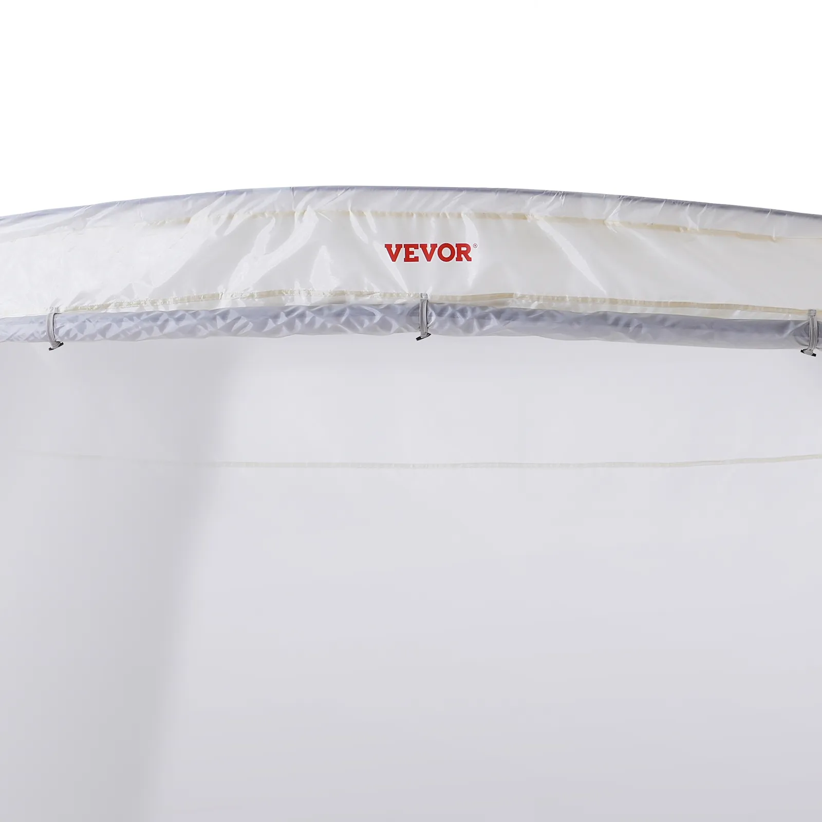 VEVOR portable paint booth showing transparent walls and top frame, designed for easy setup and use.