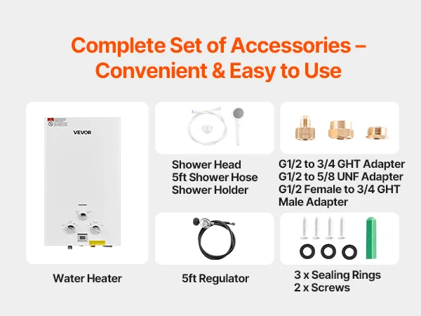 Portable Propane Water Heater 10L Tankless with Accessory Regulator for RV